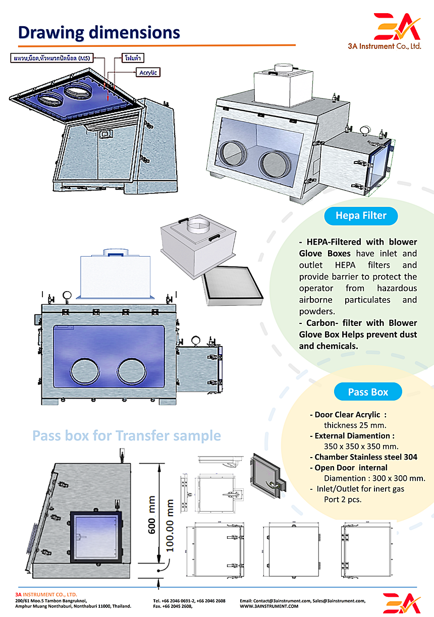 Glove Box with Hepa filter